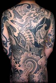 Tatuaje dominante de dragón completo