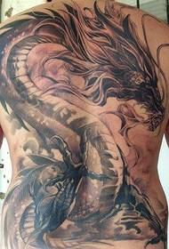 Класічная татуіроўка з поўнай спіной жывёльнага дракона