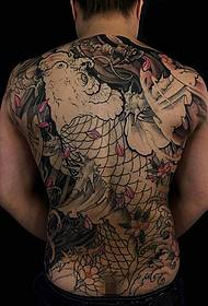Uzorak tetovaže lignje s cijelim leđima