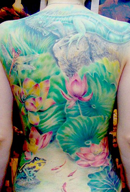 Lotus pond body tattoo
