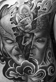 Tatŵ totem amgen cefn-gefn