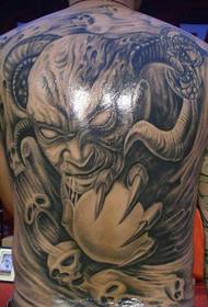 Kutonhorera yakazara kumashure dhimoni tattoo maitiro