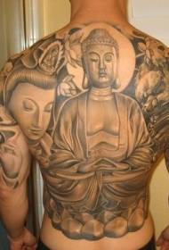 Graži Budos statula ant nugaros