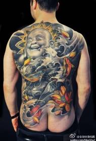 Klasik gambar tato Maitreya tampan penuh kembali