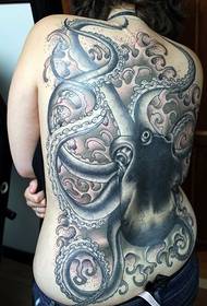 Full-back Octopus tattoo patroon