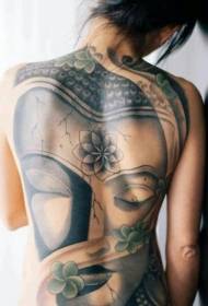 Iphethini ye-tattoo ye-tattoo engu-back-back ye-Buddha egcinwe emuva