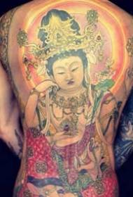 Buddha statue full back tattoo pattern-20 traditional Buddha statue full back tattoo picture
