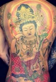 Patung Buddha tato belakang penuh corak-20 patung Buddha patung belakang penuh gambar tatu