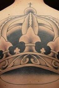 Назад круна и крилја шема на тетоважа шема