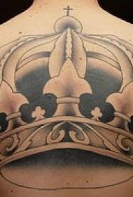 Back crown and lily pattern tattoo pattern
