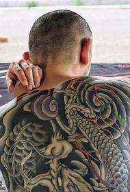 Klassiek Chinees tattoo-patroon met draken totem