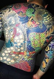 مجموعه ای از الگوهای تاتو با رنگ کامل ژاپنی به سبک ژاپنی