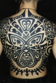 Modello di tatuaggio totem di tomografia nera posteriore maschio