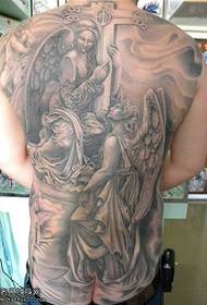 Full rygg stil ängel tatuering mönster