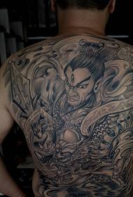 Després de 80 patrons de tatuatge de déu Erlang, blanc i negre, complet d'esquena