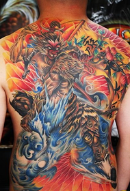 Heltygsmålad Qitian Dasheng Sun Wukong-tatuering