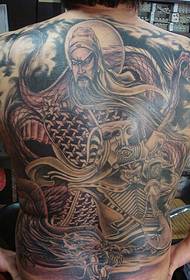 A teljes hátsó fekete-fehér Daguan tetoválásmintája nagyon jóképű