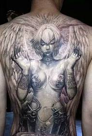 Modello di tatuaggio in bianco e nero a due spalle molto personale