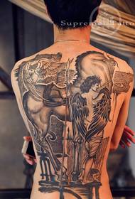 Teljes hátsó angyal ló tetoválás
