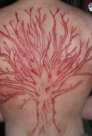Обратно нарязани голям модел дърво татуировка