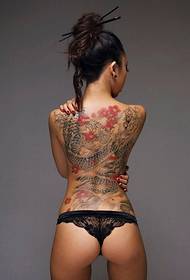 Super sexy ሴት domineering full back dragon dragon tattoo