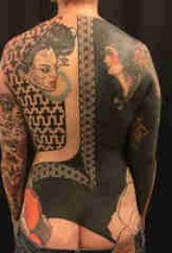 Πλήρης μοτίβο τατουάζ πίσω πολλαπλές απλή γραμμή τατουάζ σκίτσο πλήρη πίσω τατουάζ μοτίβο
