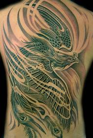 Täynnä hallitsevaa phoenix-tatuointia