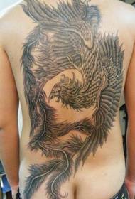 Tatuaggio fenice semplice sulla schiena