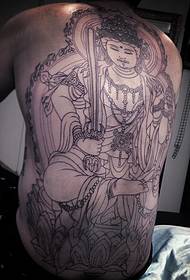 Corak tatu Buddha belakang sepenuhnya