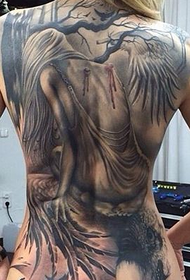 Modello di tatuaggio angelo pieno super prepotente