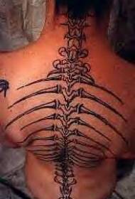 Tatuering mönster för bakre ryggraden monster skalle