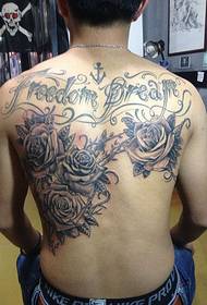 Комплетна грбна шема на тетоважи со англиска азбука