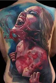 Modèle de tatouage de beauté 3d corsé plein de sang