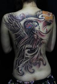 Schoonheid volledige rug engelenvleugels tattoo patroon