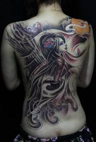 Modello tatuaggio bellezza ali schiena piena