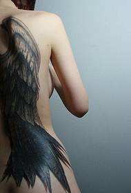 3D Angel Big Wings Tatu Picture on Female Back
