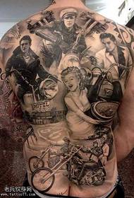 Modello di tatuaggio ridicolo giovane schiena piena