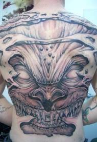 Oštra, nazubljena tetovaža ličnosti demona na leđima