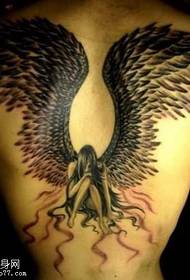 Татуировка с ангелом на спине