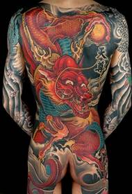 Volledig Chinees draak tattoo-patroon