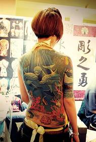 Female full dolphin tattoo pattern