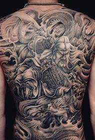 Trois dessins de tatouage Guan Gong dominateurs et attrayants dans le dos