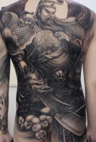 Ерлердің жаңа стилі 9 ерлер қара сұр толық артқы жағы татуировкасы суреттері