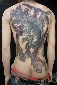 Повноцінний візерунок татуювання фенікс