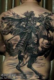 Full back is very handsome Zhao Yun tattoo pattern