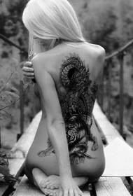الگوی تاتو ببر ببر اژدها زیبایی