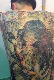 Vollständiges Totem Tattoo Tattoo mit einzigartigem Rückenstil