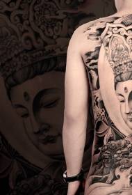 Úplné späť osobnostné tetovanie Manjushri a Tang leva