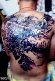 Teljes hátú uralkodó Zhao Zilong piercing tetoválásmintázat