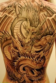 Back raptors pattern tattoo